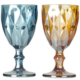 Wine Glasses Multicolor Carved Glass Red