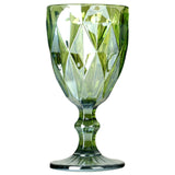 Wine Glasses Multicolor Carved Glass Red