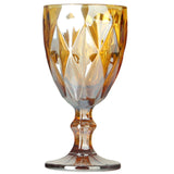 Wine Glasses Multicolor Carved Glass Red