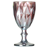 Wine Glasses Multicolor Carved Glass Red