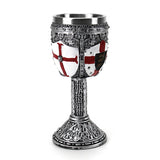 Medieval Skull Goblet Cup English Twilight Blooms Wine Glass