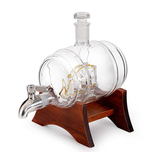 Hellodream Novelty home bar Wine barrel shaped style Whiskey Decanter